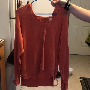 Knit pull over. With hood